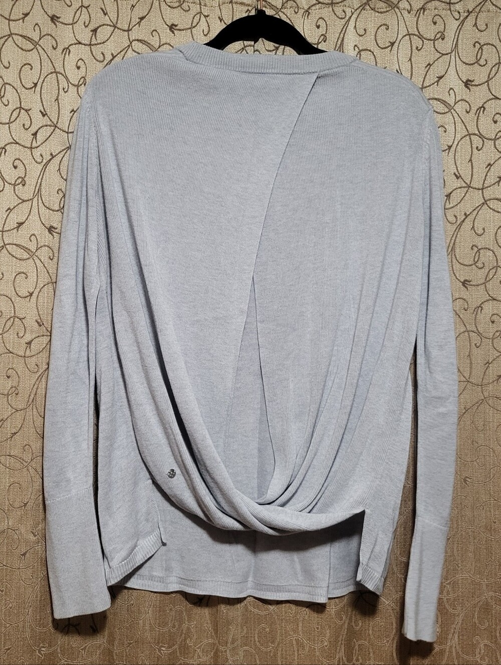 Womens Heathered Gray LULULEMON Bring it Backbend Long Sleeve Knit Sweater